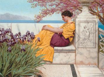 John William Godward : Under the Blossom that Hangs on the Bough